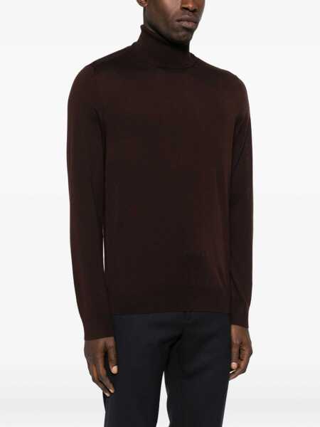 Pulovere Paul Smith Paul Smith Burgundy Turtleneck Sweater Red Barbati (BM 19059711) 3