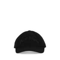 Sepci Palm Angels Curved Logo Tonal Cap Black - Black Barbati