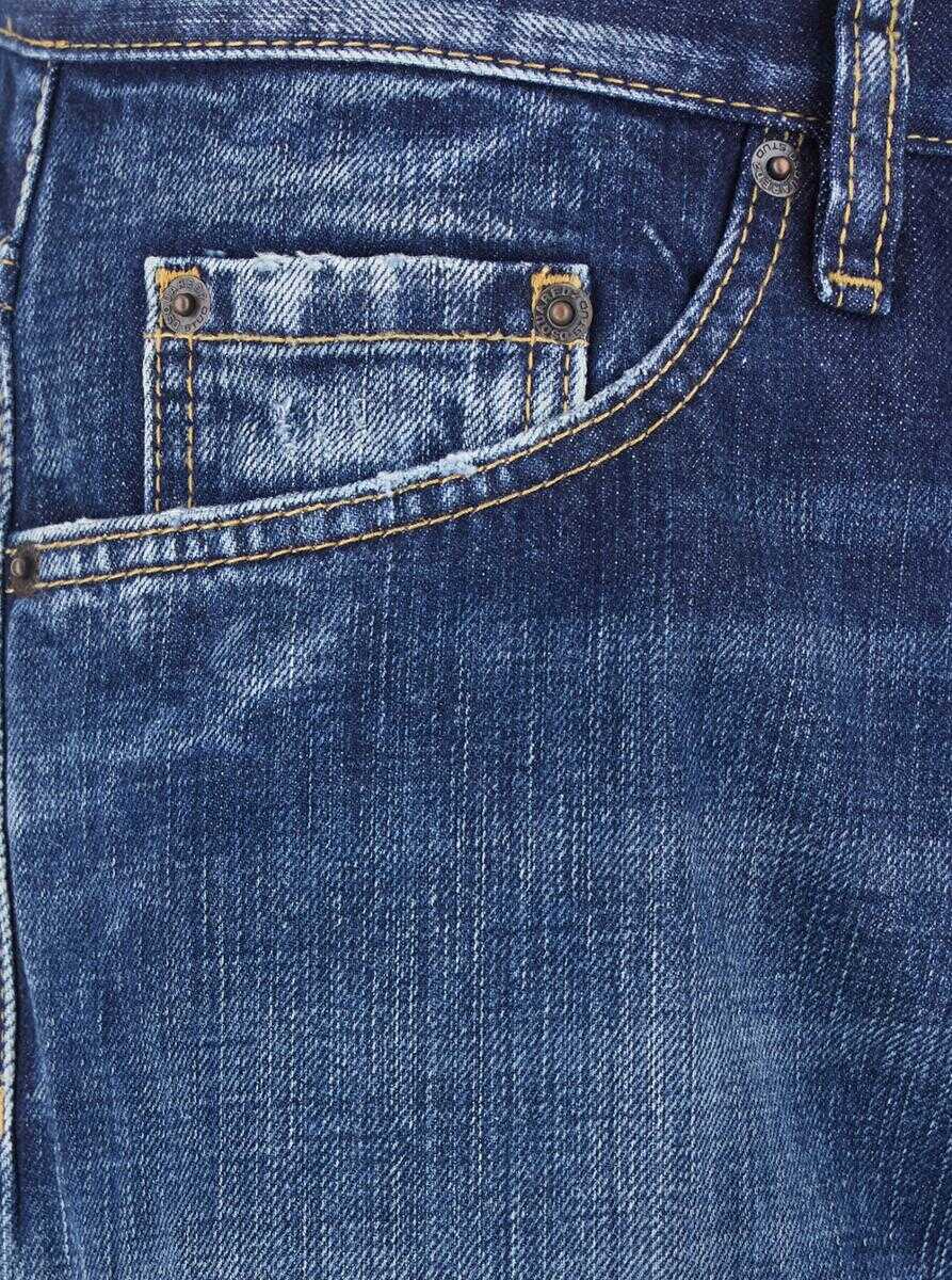 Blugi DSQUARED2 The American Blue Jeans With Logo Patch On The Rear And Faded Effect In Denim Man BLUE Barbati (BM 19060848) 3