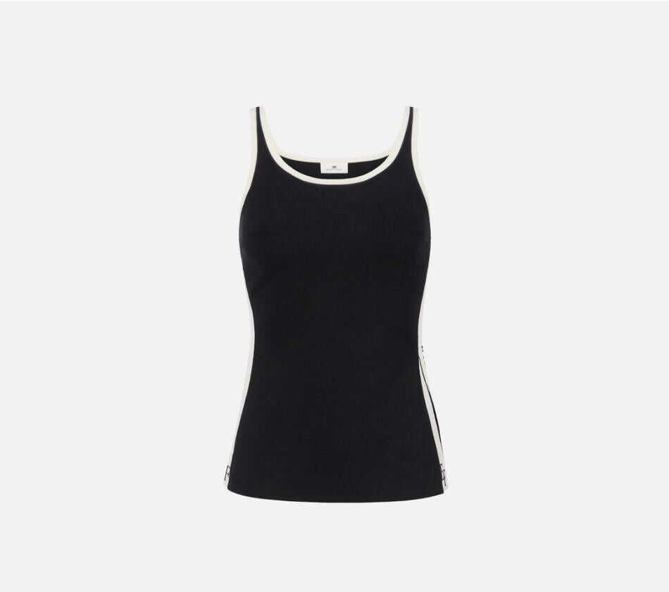 Topuri Elisabetta Franchi Elisabetta Franchi Top Tricot NERO/MILK Femei (BM 19061076) 1