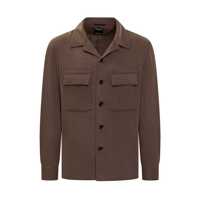 Camasi Zegna Zegna Overshirt In Brown Wool Barbati
