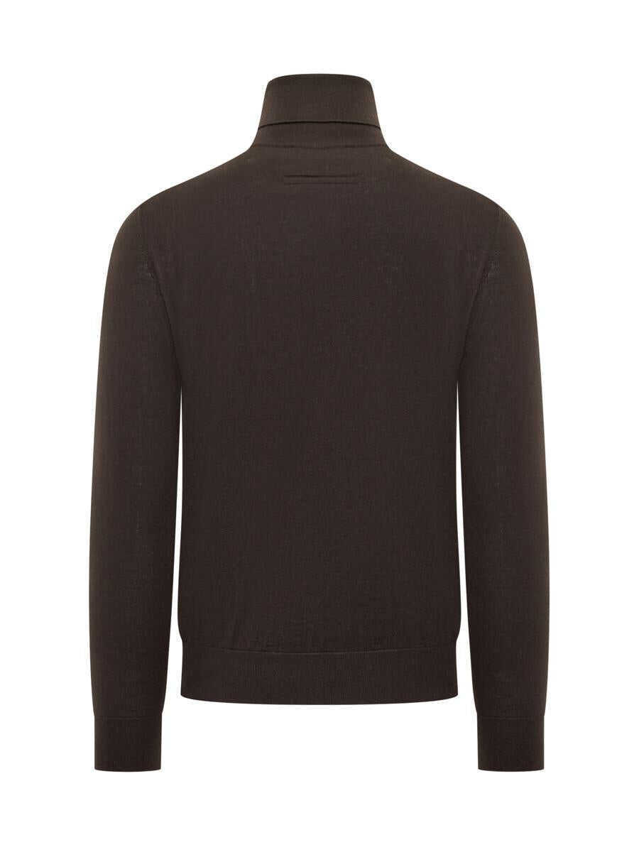 Pulovere ZEGNA Zegna Zegna Brown Turtleneck In Light Wool BROWN Barbati (BM 19061226) 2