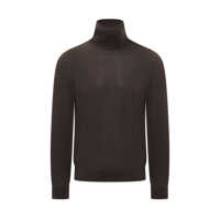 Pulovere Zegna Zegna Brown Turtleneck In Light Wool Barbati