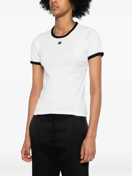 Tricouri COURRGES Courrges T-Shirt Signature Contrast HERITAGE WHITE/BLACK Femei (BM 19061340) 3