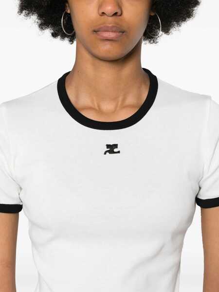Tricouri COURRGES Courrges T-Shirt Signature Contrast HERITAGE WHITE/BLACK Femei (BM 19061340) 5