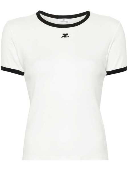 Tricouri COURRGES Courrges T-Shirt Signature Contrast HERITAGE WHITE/BLACK Femei (BM 19061340) 1