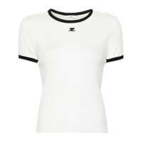 Tricouri Courrèges T-Shirt Signature Contrast Femei