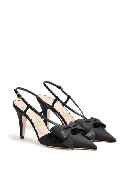 Pantofi cu toc Valentino Garavani Valentino Garavani Bowow Leather Slingback Pumps Black Femei (BM 19061442) 2