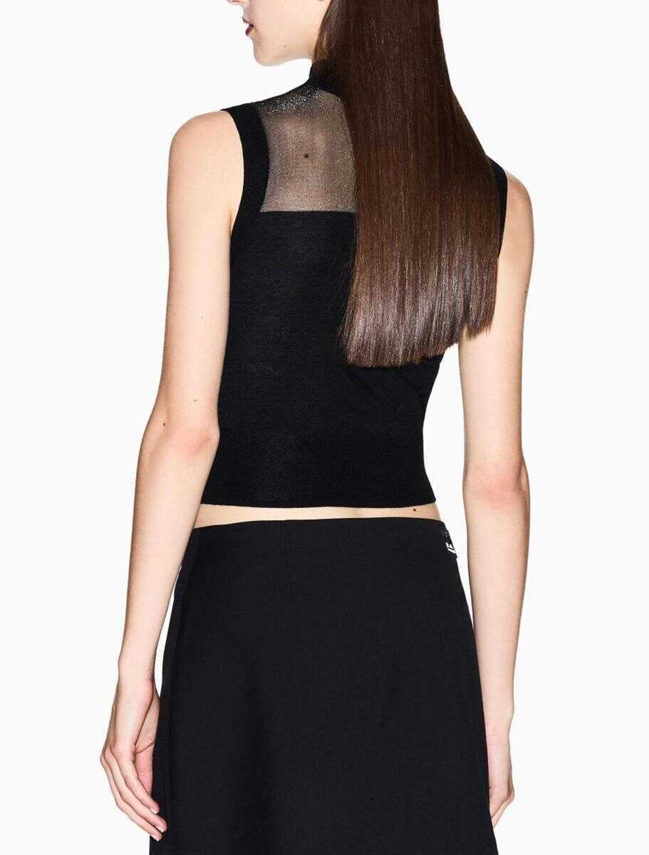 Topuri Armani Exchange Armani Exchange Top BLACK/BLACK LUREX Femei (BM 19061538) 3