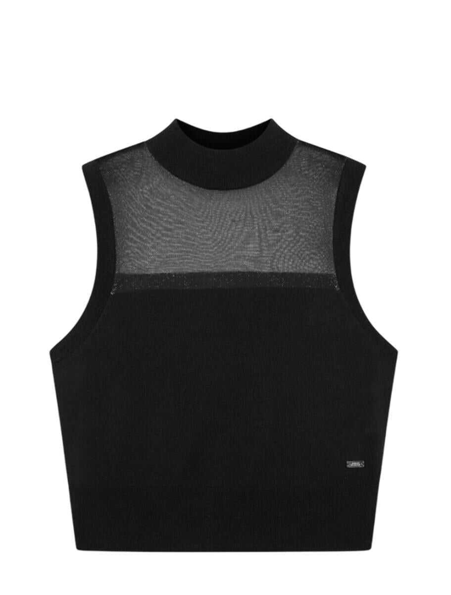 Topuri Armani Exchange Armani Exchange Top BLACK/BLACK LUREX Femei (BM 19061538) 1