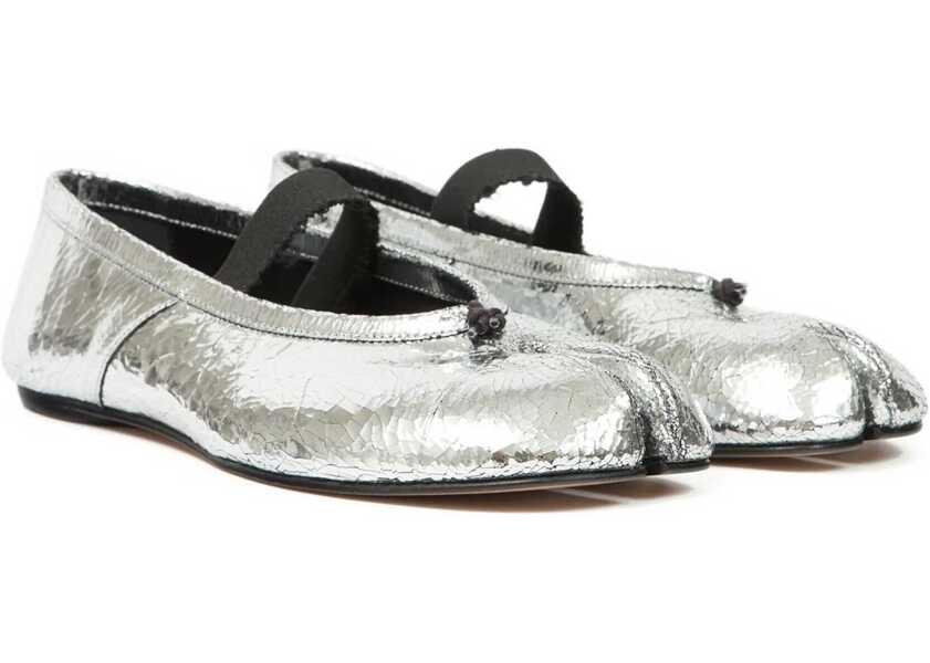 Balerini Maison Margiela Tabi Ballerina SILVER/BLACK Femei (BM 19061875) 2