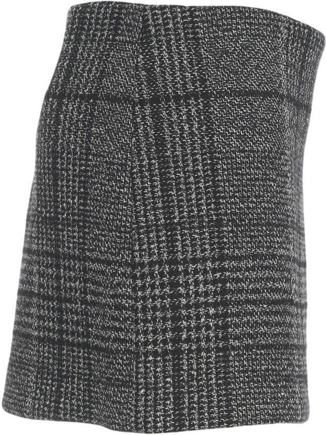 Fuste scurte Otto d ame Mini skirt with plaid pattern Black Femei (BM 19062106) 3