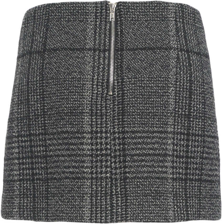 Fuste scurte Otto d ame Mini skirt with plaid pattern Black Femei (BM 19062106) 4