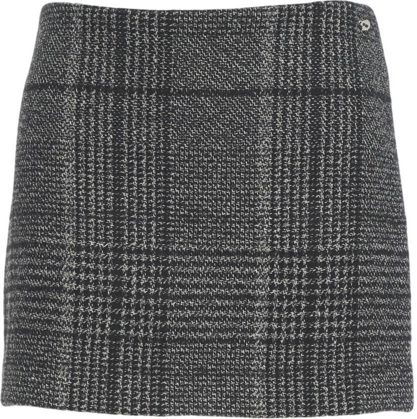 Fuste scurte Otto d ame Mini skirt with plaid pattern Black Femei (BM 19062106) 1