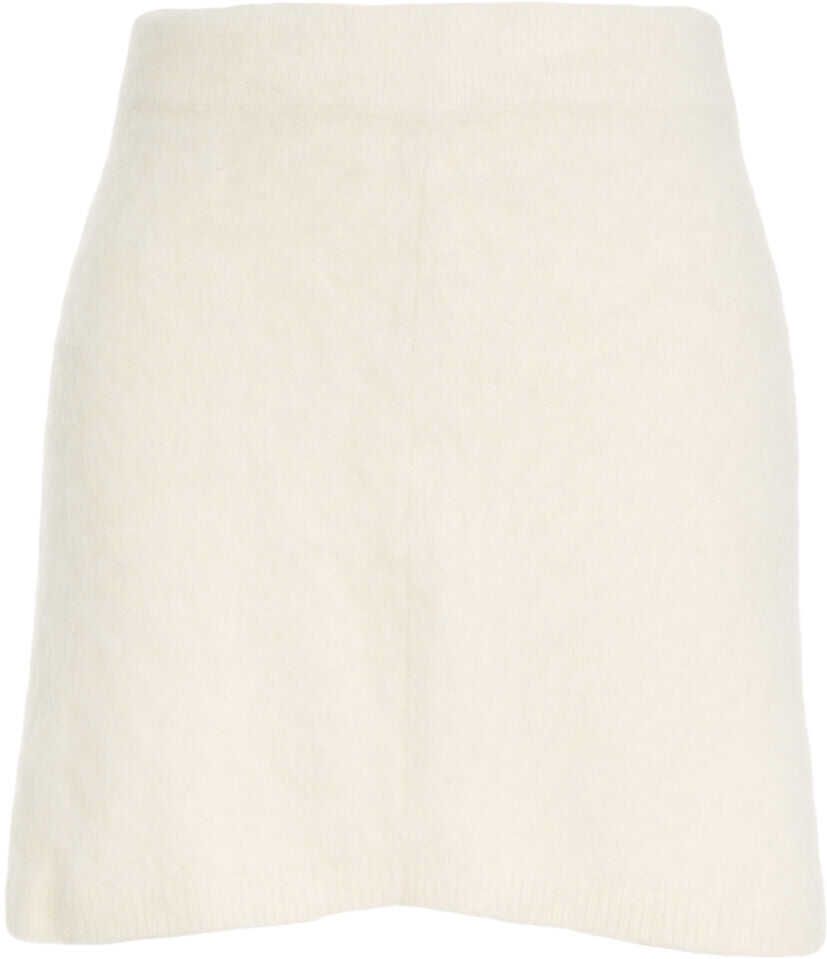 Fuste scurte Soft Goat Alpaca mini skirt White Femei (BM 19062112) 1
