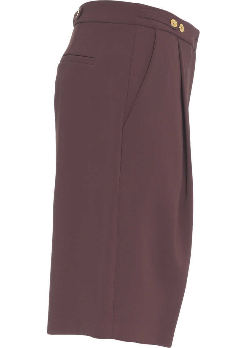 Pantaloni casual Elisabetta Franchi Bermuda shorts with decorative buttons Red Femei (BM 19062118) 3