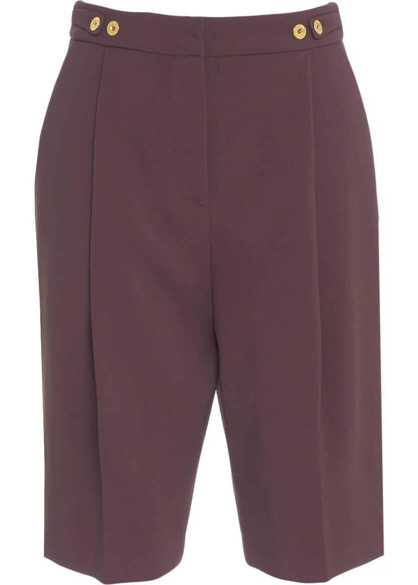 Pantaloni casual Elisabetta Franchi Bermuda shorts with decorative buttons Red Femei (BM 19062118) 1