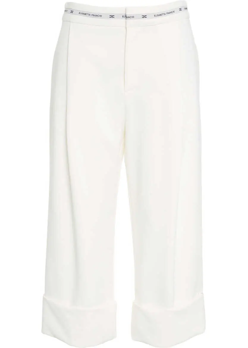 Pantaloni casual Elisabetta Franchi Bermuda shorts in crepe White Femei (BM 19062121) 2
