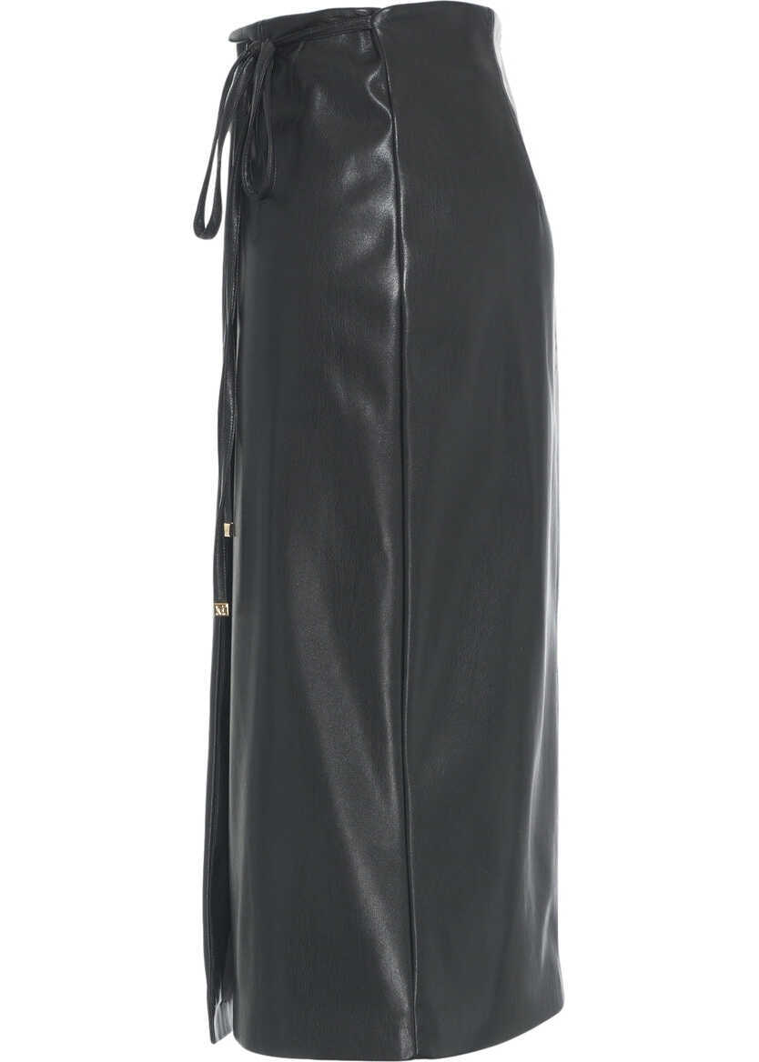 Fuste lungi GUESS Wrap skirt made of faux leather Black Femei (BM 19062124) 3