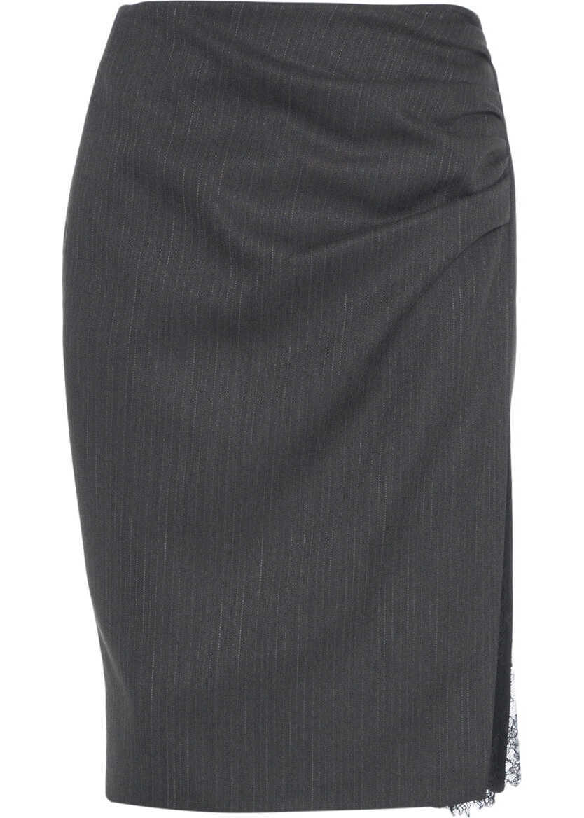 Fuste lungi Liu Jo Pencil skirt with pinstripes Grey Femei (BM 19062133) 2