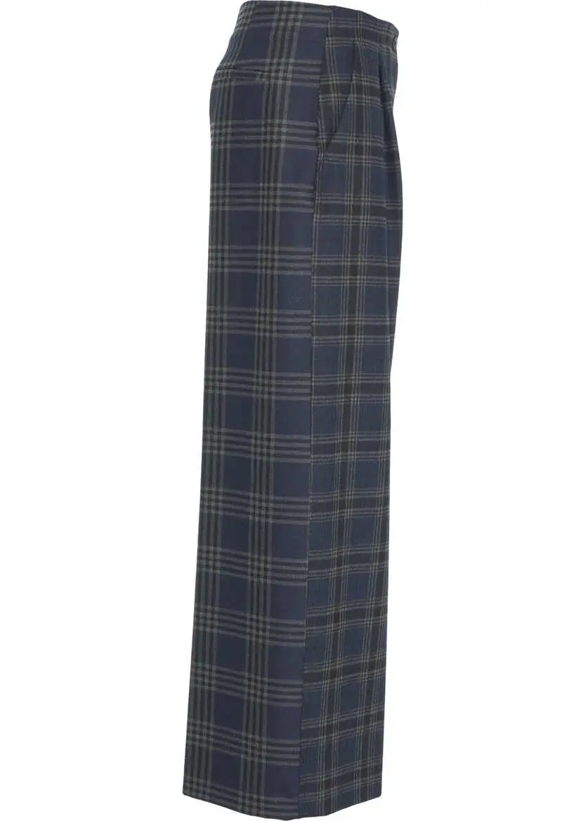 Pantaloni casual Otto d ame Glencheck pants Blue Femei (BM 19062136) 3