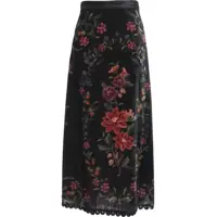 Fuste lungi Velvet skirt with floral print Femei