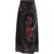 Farmrio Velvet skirt with floral print Black