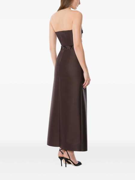 Fuste Alberta Ferretti Alberta Ferretti Alberta Ferretti Brown Long Skirt With Embroidered Belt BROWN Femei (BM 19063374) 3