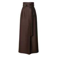 Fuste Alberta Ferretti Alberta Ferretti Brown Long Skirt With Embroidered Belt Femei
