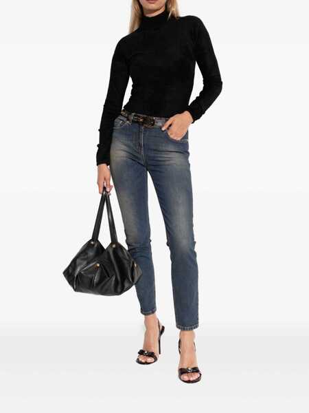 Pantofi cu toc Versace Versace Gianni Ribbon Sandals Black Femei (BM 19063566) 5