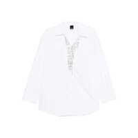 Camasi Pinko 'Capirai' Cotton Shirt With Precious Beaded Detail Femei