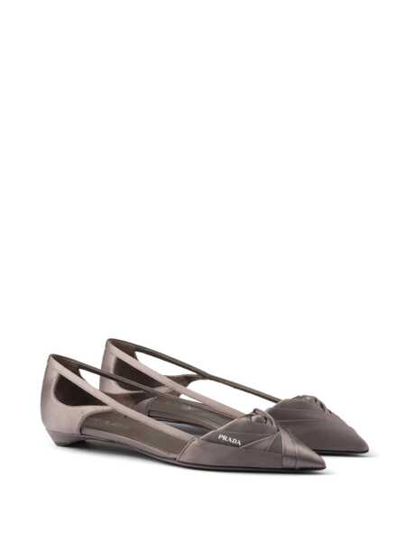 Balerini Prada Prada Satin Ballet Flats GREY Femei (BM 19064022) 2