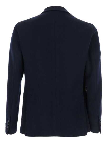 Sacouri Tagliatore Black Double-Breasted Jacket With Peak Revers In Cotton Jersey Man BLUE Barbati (BM 19064226) 2