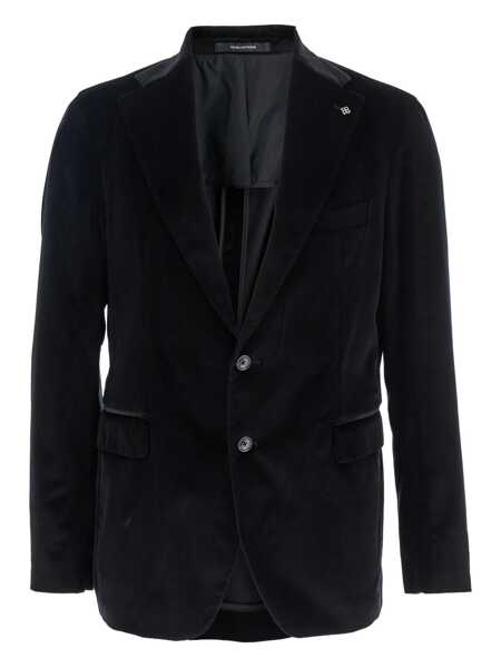 Geci Tagliatore Black Single-Breasted Jacket With Notched Revers In Velvet Man Black Barbati (BM 19064235) 1