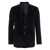 Tagliatore Black Single-Breasted Jacket With Notched Revers In Velvet Man Black