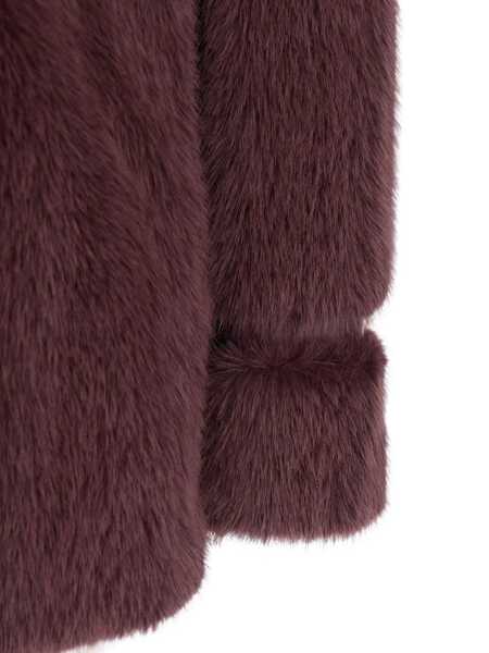 Paltoane TWINSET Violet Double-Breasted Coat With Peak Revers In Ecofur Woman Purple Femei (BM 19064727) 3