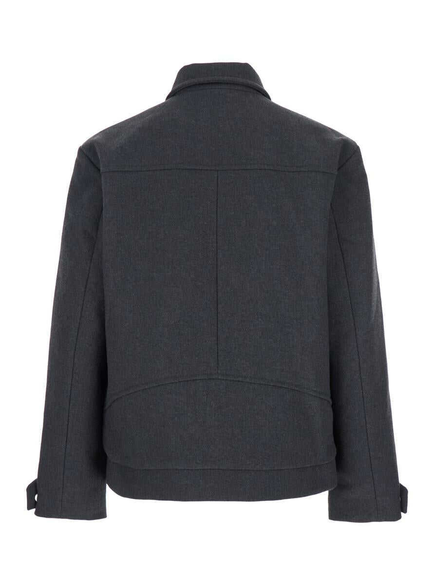 Geci Won Hundred Peter Black Jacket With Classic Collar And Front Zip Closure In Wool Blend Man Black Barbati (BM 19064979) 2