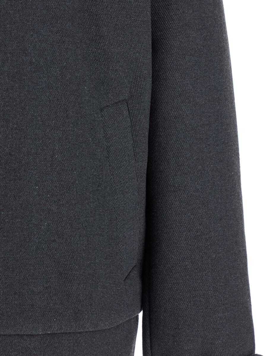 Geci Won Hundred Peter Black Jacket With Classic Collar And Front Zip Closure In Wool Blend Man Black Barbati (BM 19064979) 3