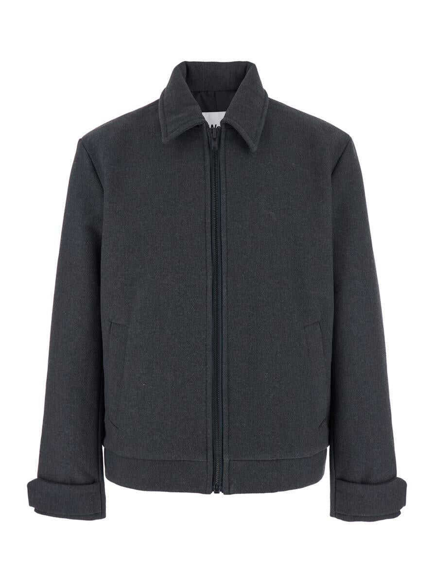 Geci Won Hundred Peter Black Jacket With Classic Collar And Front Zip Closure In Wool Blend Man Black Barbati (BM 19064979) 1