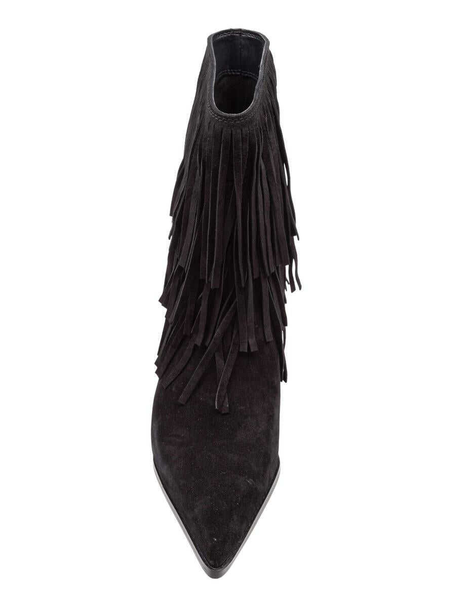 Bocanci Michael Kors Michael Kors Suede Ankle Boot With Fringe Black Femei (BM 19065048) 2