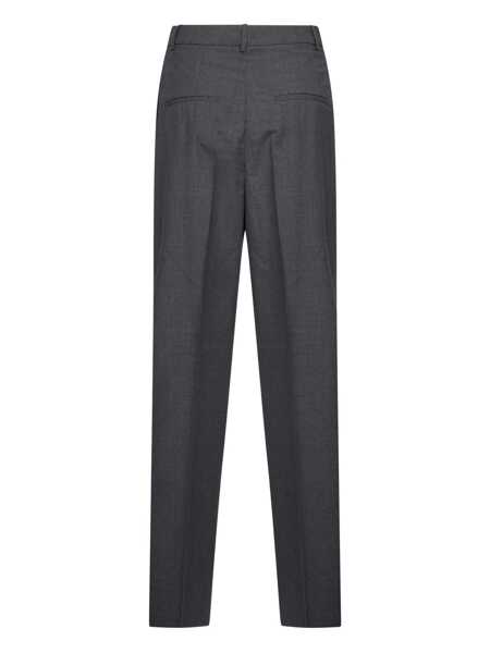 Pantaloni casual ROHE Grey High-Waisted Pants With Pences And Belt Loops In Wool Blend Woman GREY Femei (BM 19065057) 2
