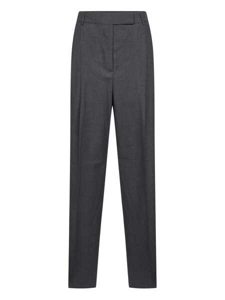 Pantaloni casual ROHE Grey High-Waisted Pants With Pences And Belt Loops In Wool Blend Woman GREY Femei (BM 19065057) 1