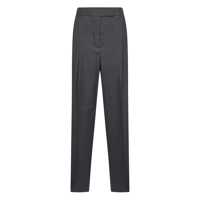 Pantaloni casual Grey High-Waisted Pants With Pences And Belt Loops In Wool Blend Woman Femei