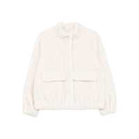 Geci Michael Kors Cropped Faux Fur Jacket In White Cream Femei