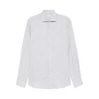 Camasi Xacus Grey Cotton Check-Pattern Shirt Barbati