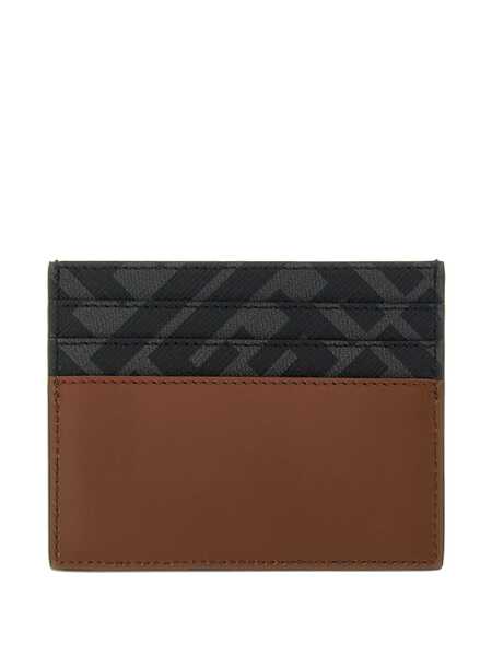 Portofele Fendi Fendi Ff Squared Leather Card Holder BROWN Barbati (BM 19065753) 2