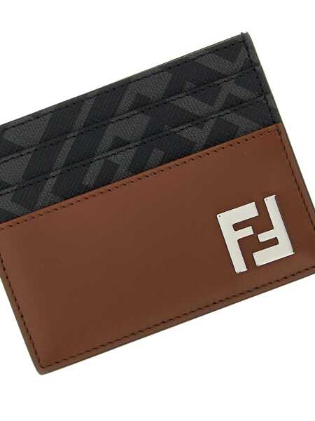 Portofele Fendi Fendi Ff Squared Leather Card Holder BROWN Barbati (BM 19065753) 3