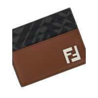 Accesorii Fendi pentru Barbati - Portofele Fendi Fendi Ff Squared Leather Card Holder BROWN Barbati (BM 19065753) - B-mall.ro