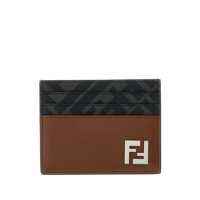Portofele Fendi Ff Squared Leather Card Holder Barbati