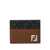 Fendi Fendi Ff Squared Leather Card Holder BROWN